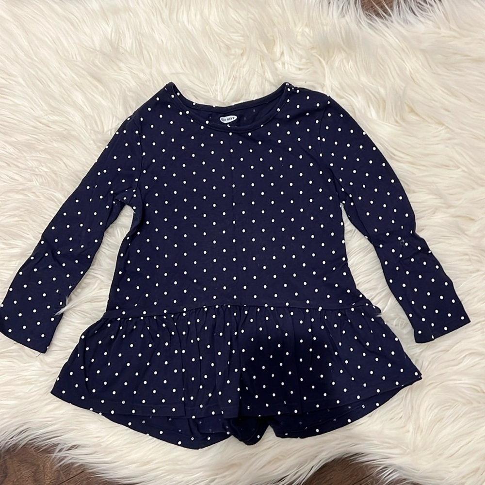 3 for $10 🐥Old Navy navy polka dots long sleeve top size:3T